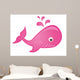 Whale Cartoon Wall Mural