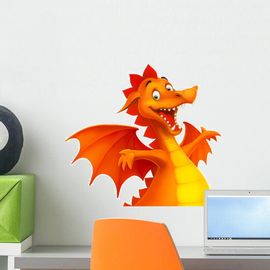 Vector Cute Cartoon Dragon Wall Decal