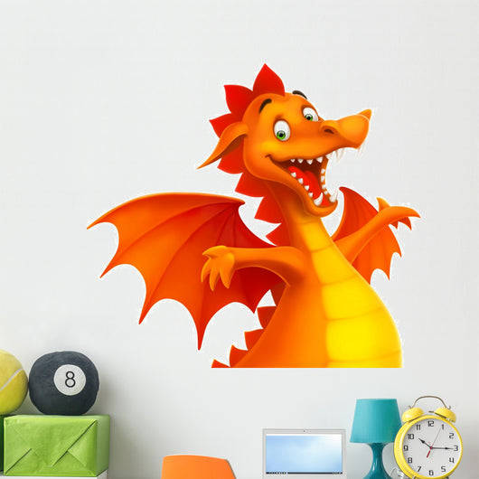 Vector Cute Cartoon Dragon Wall Decal