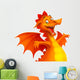 Vector Cute Cartoon Dragon Wall Decal