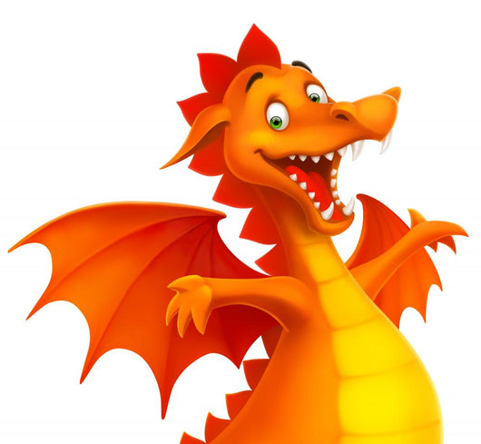 Vector Cute Cartoon Dragon Wall Decal