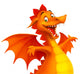 Vector Cute Cartoon Dragon Wall Decal
