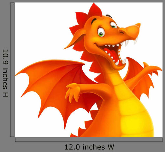 Vector Cute Cartoon Dragon Wall Decal