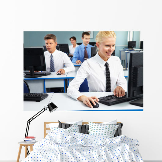 Female Office Worker Wall Mural