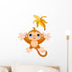 Funny Monkey Catching Banana Wall Mural