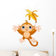 Funny Monkey Catching Banana Wall Mural