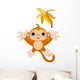 Funny Monkey Catching Banana Wall Mural