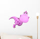 baby dragon pink in the big head is flying Wall Decal