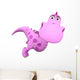 baby dragon pink in the big head is flying Wall Decal