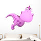baby dragon pink in the big head is flying Wall Decal