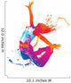 The dancing girl with colorful spots and splashes on white Wall Decal