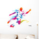 Soccer Player Kicks the Ball Wall Decal
