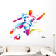 Soccer Player Kicks the Ball Wall Decal
