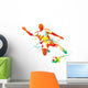 Soccer player kicks the ball. Vector illustration. Wall Decal