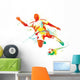 Soccer player kicks the ball. Vector illustration. Wall Decal