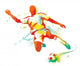Soccer player kicks the ball. Vector illustration. Wall Decal