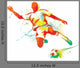 Soccer player kicks the ball. Vector illustration. Wall Decal