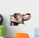 hand painted colorful elephant profile, Jaipur, Rajasthan,India Wall Decal