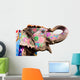 hand painted colorful elephant profile, Jaipur, Rajasthan,India Wall Decal