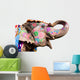 hand painted colorful elephant profile, Jaipur, Rajasthan,India Wall Decal