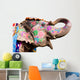 hand painted colorful elephant profile, Jaipur, Rajasthan,India Wall Decal