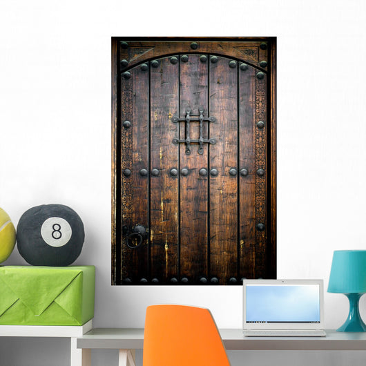 Ancient wooden door Wall Mural