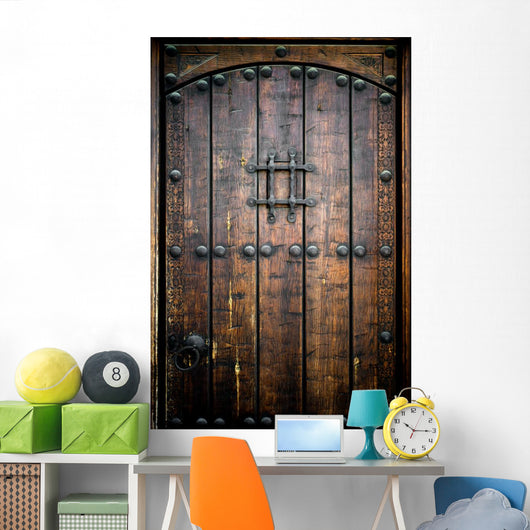 Ancient wooden door Wall Mural