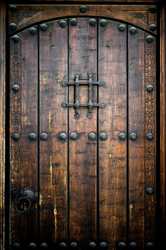 Ancient wooden door Wall Mural