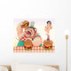 Guys with Hamburgers Cartoon Wall Mural
