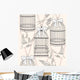 Seamless Pattern with Birdcages Wall Decal