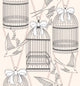 Seamless Pattern with Birdcages Wall Decal