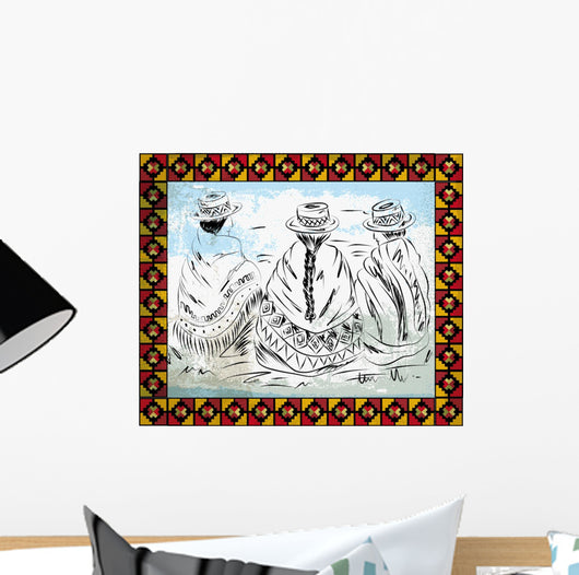 indigenous Women illustration Wall Mural