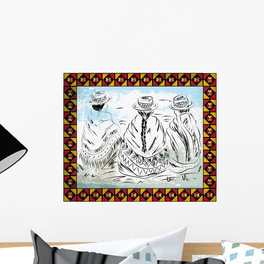 indigenous Women illustration Wall Mural