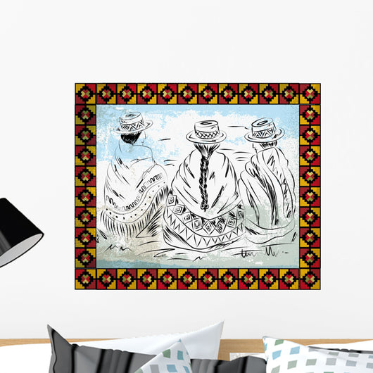 indigenous Women illustration Wall Mural
