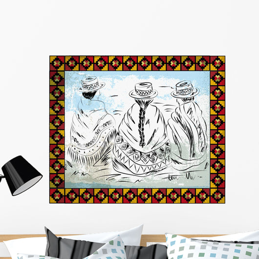 indigenous Women illustration Wall Mural