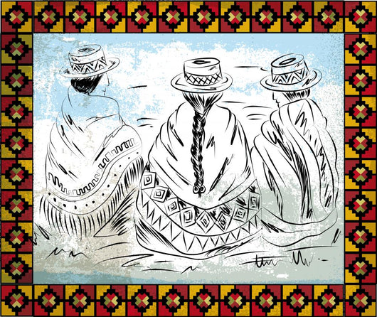 indigenous Women illustration Wall Mural