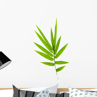 Bamboo Leaves Wall Decal shown on a wall