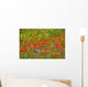 Shining red poppies with bluebottles and canola Wall Mural