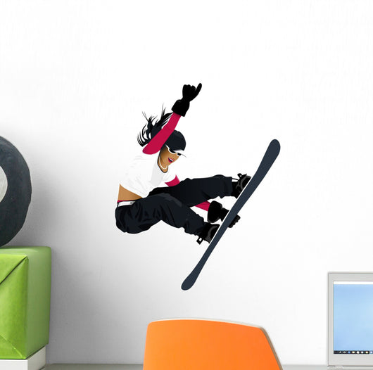 Women Snowboard Wall Decal
