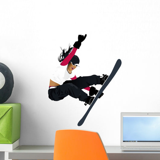 Women Snowboard Wall Decal
