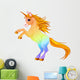 Rainbow colored unicorn Wall Decal