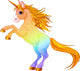 Rainbow colored unicorn Wall Decal