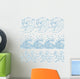 Repeated Ocean Wave Pattern Wall Decal
