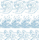 Repeated Ocean Wave Pattern Wall Decal