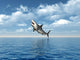 Great White Shark Jumping Wall Mural