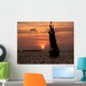 Orange Sunset with Sailboat Wall Decal