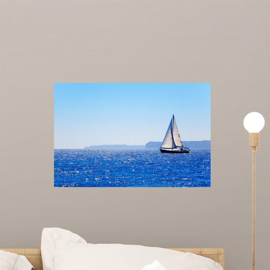 Blue Mediterranean Sailboat Sailing