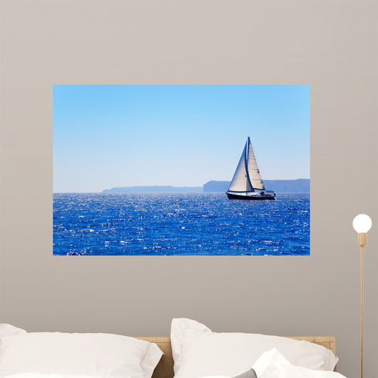 Blue Mediterranean Sailboat Sailing
