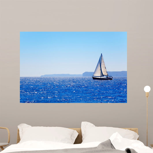 Blue Mediterranean Sailboat Sailing