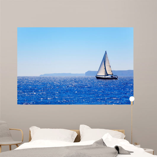 Blue Mediterranean Sailboat Sailing